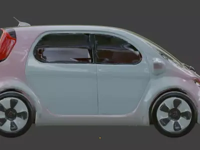 Futuristic Family Car Pastel Edition Low-poly 3D model