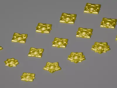 Thai Ornamental 3D Models Pack High Poly Low Poly 3D print model