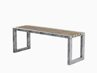 Outdoor Bench V 03 01 Low-poly 3D model