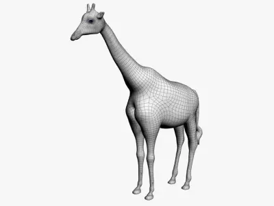 giraffe with clean topology and nice texture  3D model