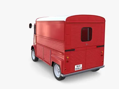Citroen HY Red with interior 3D model
