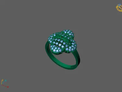 STL 3DM Women Ring Womens Ring Diamonds With Stone Model 3D print model