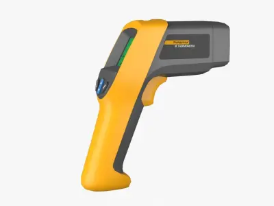 Thermometer infrared Low-poly 3D model