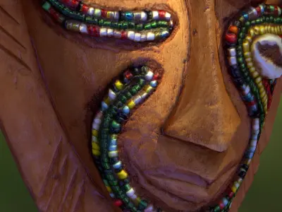 African Tribal Mask Low-poly 3D model