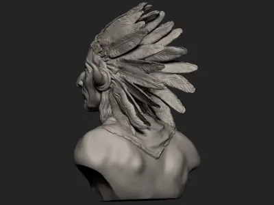 American Native Warrior 3D print model