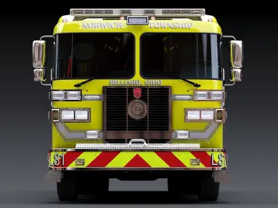 Fire Truck Aerial Platform Norwich Township  Low-poly 3D model