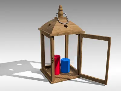 Wood Lantern 01 Low-poly 3D model