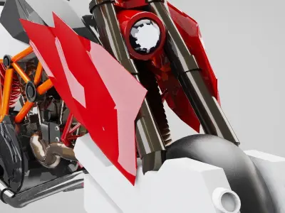 BAT motorcycle 786 cc liquid-cooled V-4 engine Low-poly 3D model