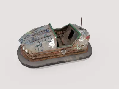 Abandoned Pripyat Bumper Car-Dodgem Car 3 Low-poly 3D model
