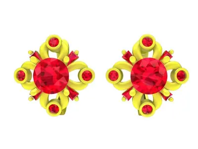 A7505 Luxury Diamond Hoop Earrings 3D print model