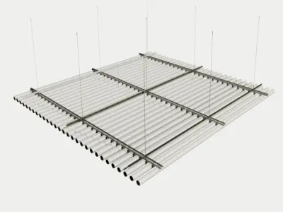 BIM-GC-Square Baffle Suspended Ceiling System  -From Architect- 3D model