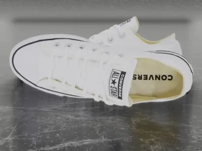 CONVERSE 3D SHOES - WHITE LOW Low-poly 3D model