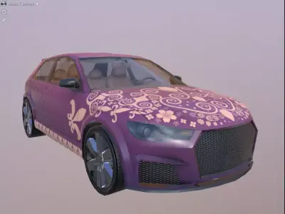 4K pbr texture low poly car  Low-poly 3D model