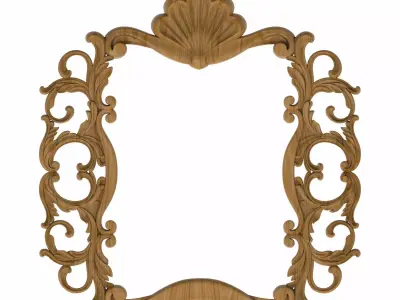 Carved picture frame STL 3D model 105