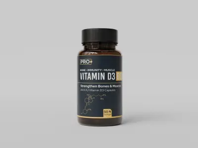 Capsule Bottle Vitamin 3D model