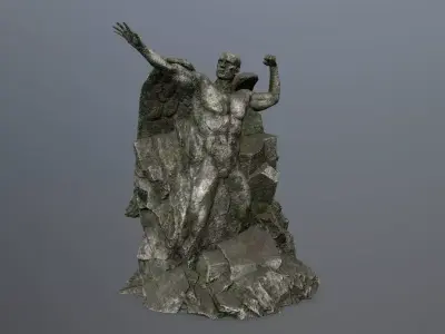 Man statue 1 Low-poly 3D model buy