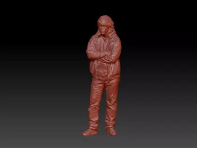 Long hair man 3D print model