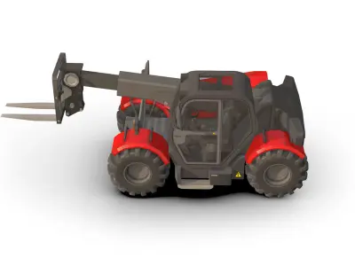  Tractor Hay Low-poly 3D model