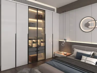 Modern Bedroom Scene 16 3D model