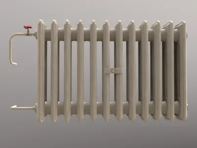 Old Radiator Cream - Unity - HDRP - UE4 Low-poly 3D model