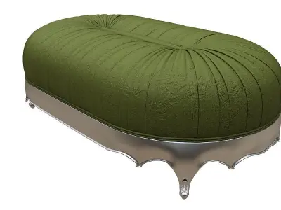 classical Footstool Low-poly 3D model