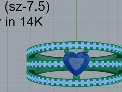 Heart Cut Split Shank Ring 4024 3D print model
