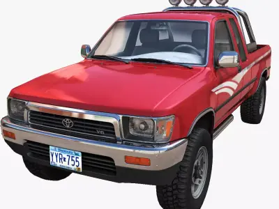 Toyota pickup xtra cab Low-poly 3D model