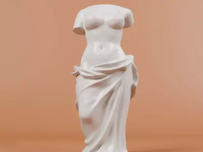 Silk wrapped woman vase - 3Dprint plant pot  3D print model