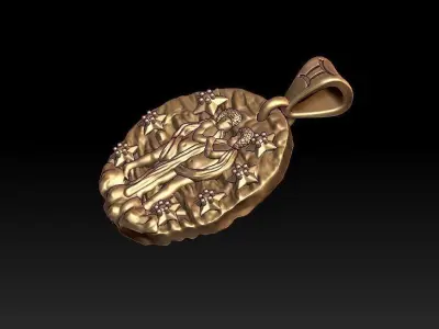 Horoscope Gemini pendant 3D print model