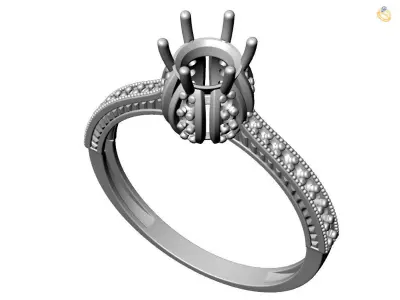 Gold Wedding Ring Luxury Diamond Band 3D Model Print Ready 3D print model