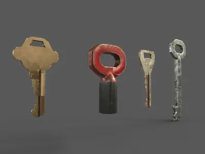 Old keys Low-poly 3D model