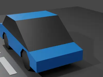 Lowest Poly Car 5 Colors pack Low-poly 3D model