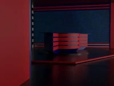 Tv Studio Low-poly 3D model