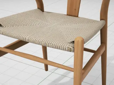 Hans Wegner Wishbone Chair UE4 Low-poly 3D model