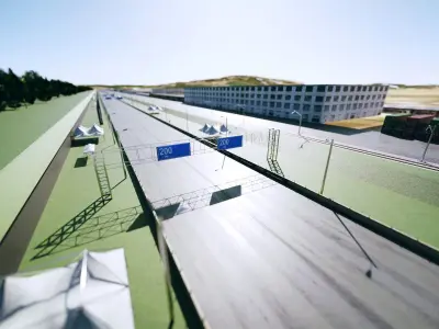 Drag Strip - 2000m Low-poly 3D model