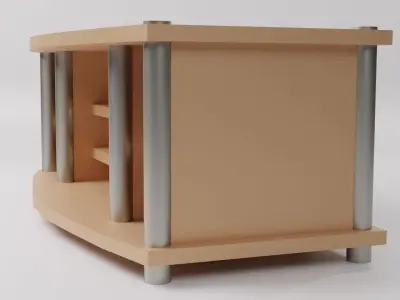 WOODEN TV RACK Low-poly 3D model