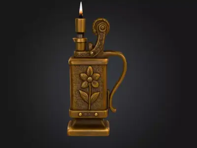Vintage Floral Lighter Low-poly 3D model