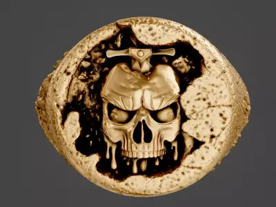 Skull Luxury Stone Rock Printable Jewel Pendant 3D print model