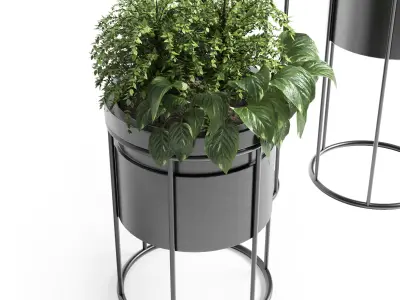 Indoor plant-plant stand 01 3D model