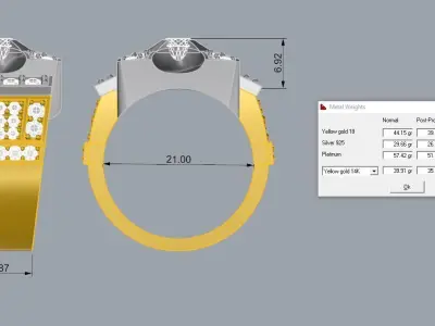 Mens  Ring Gold 3D print model