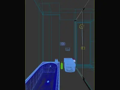 Modern Bathroom-No 1 Low-poly 3D model