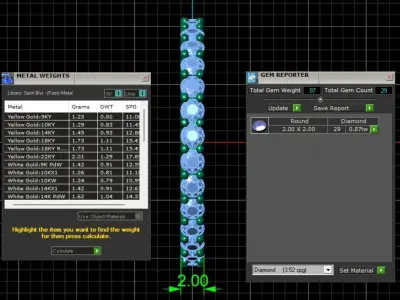 U Shaped Eternity Ring 2mm stone size swiss 13 and EU53 3D print model