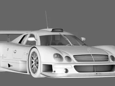AMG Mercedes CLK 1998 1999 GT3 Low-poly 3D model