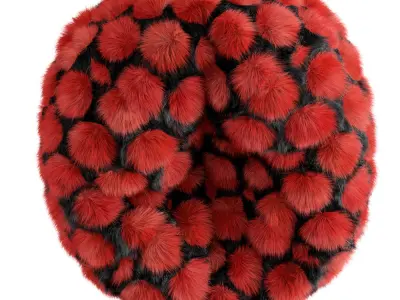 Round Bean Bag Fur 3D model