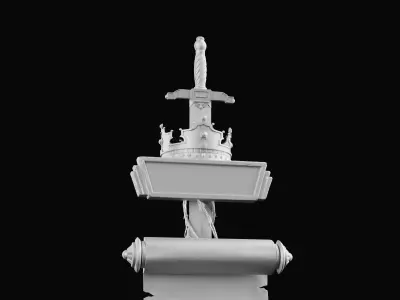 Royal Sword and Scroll Pack MedievalFantasyAsset3Dmodel 3D model