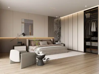 Modern Bedroom 3D Model 3D model