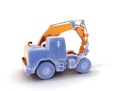 Vibrant Excavator model pack Low-poly 3D model