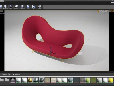 Victoria and Albert Sofa 290 UE4 Low-poly 3D model