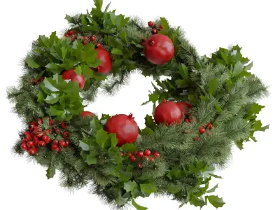 Christmas wreath 3 3D model