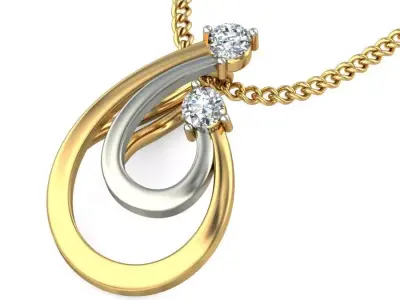 Solitaire Women Pendant 3dm STL OBJ FBX Renders Details 3D print model 20